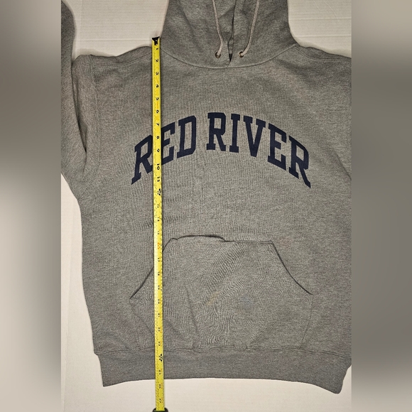 [JANSPORT] Gray Red River Hoodie Navy Blue Font《M》Vintage 2003 - Picture 8 of 11